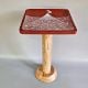 Hand Painted Wooden Side Table Artistic Accent Stool